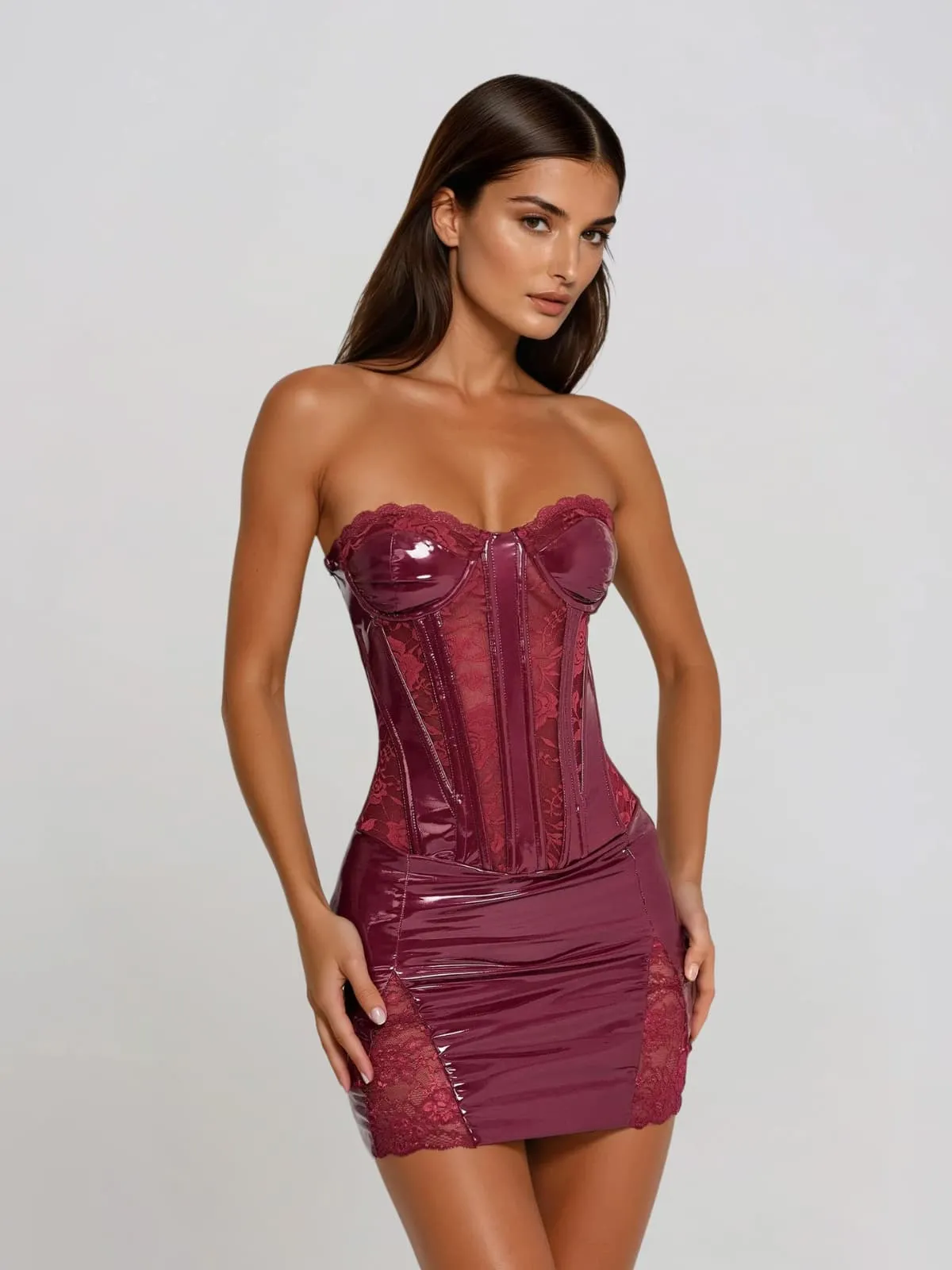 Bexorin Strapless Corset Lace Mini Dress sold by Mew Mews product image thumbnail 3