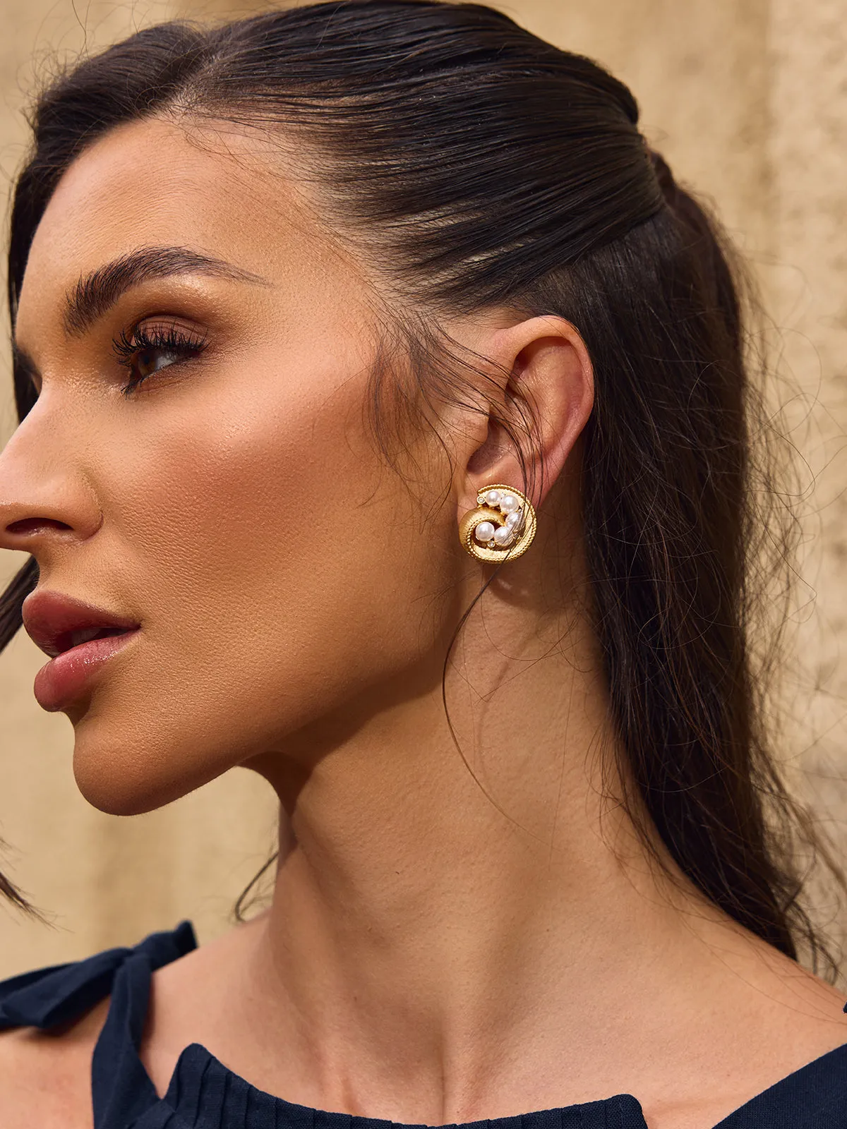 Chelsey Pearl Earrings sold by Mew Mews product image thumbnail 3