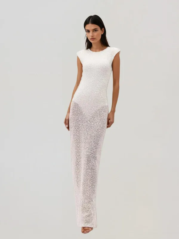 Daxorin Backless Sequin Maxi Dress made by Mew Mews