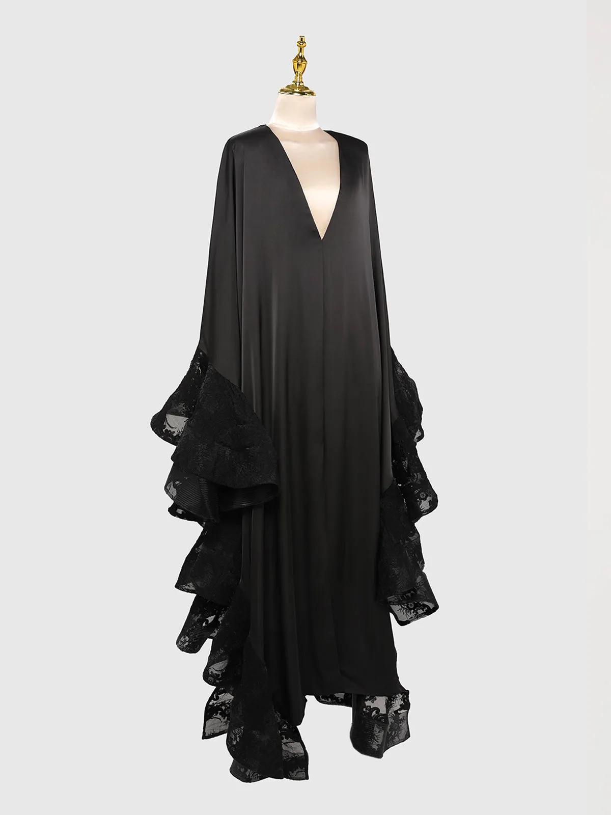 Metalate Plunge Neck Ruffle Split Maxi Dress sold by Mew Mews product image thumbnail 5