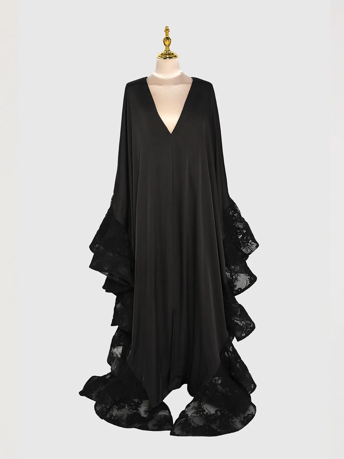 Metalate Plunge Neck Ruffle Split Maxi Dress sold by Mew Mews product image thumbnail 4