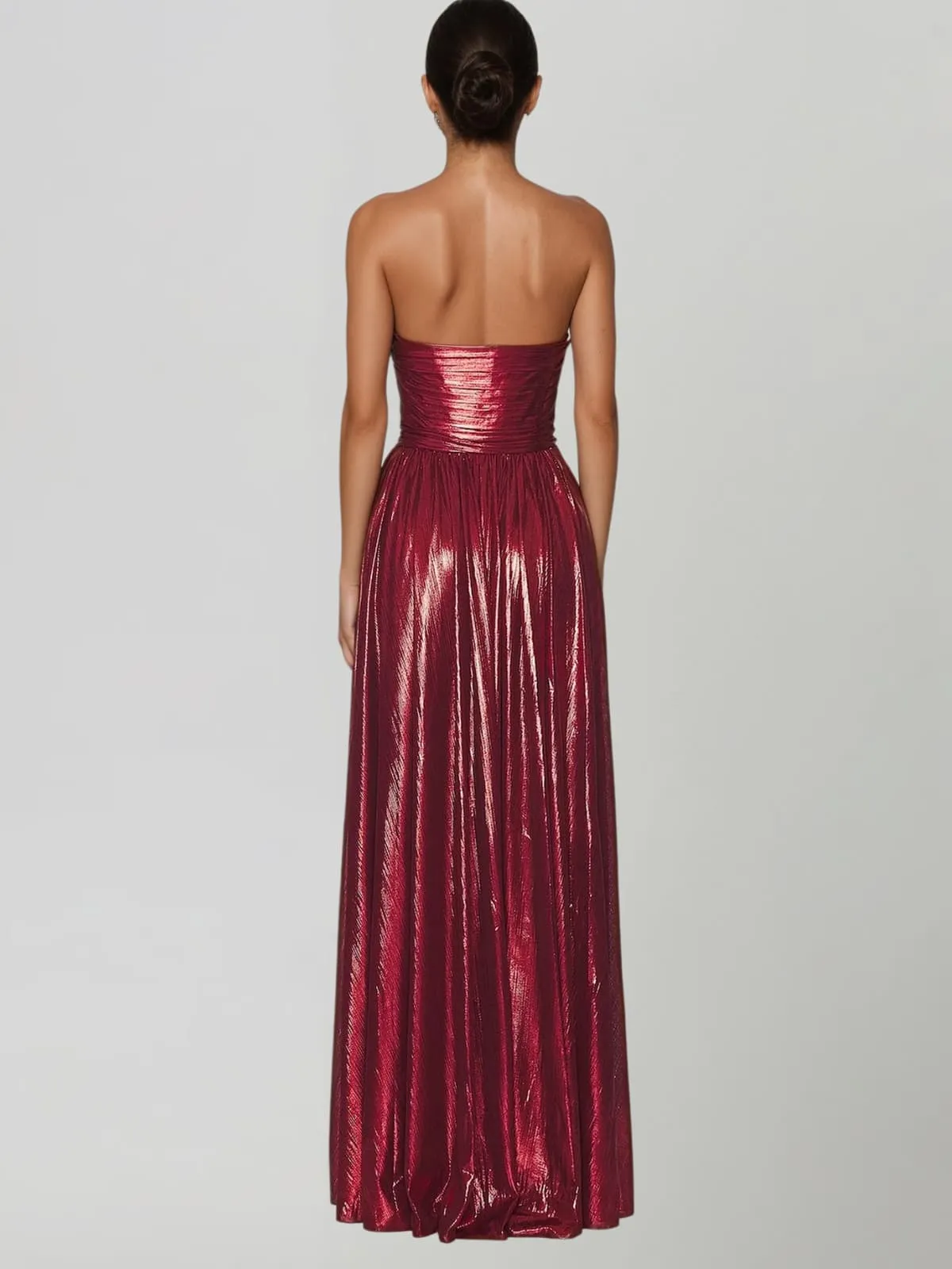 Quvory Strapless Split Metallic Maxi Dress sold by Mew Mews product image thumbnail 3