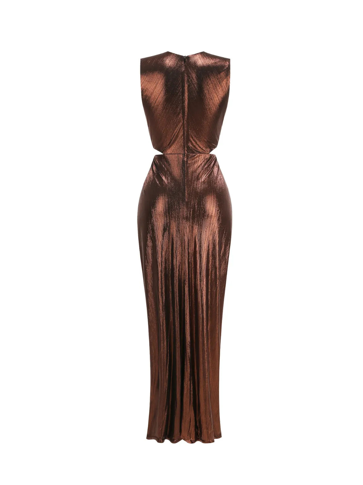 Nireth Plunge Neck Metallic Ruched Maxi Dress sold by Mew Mews product image thumbnail 3