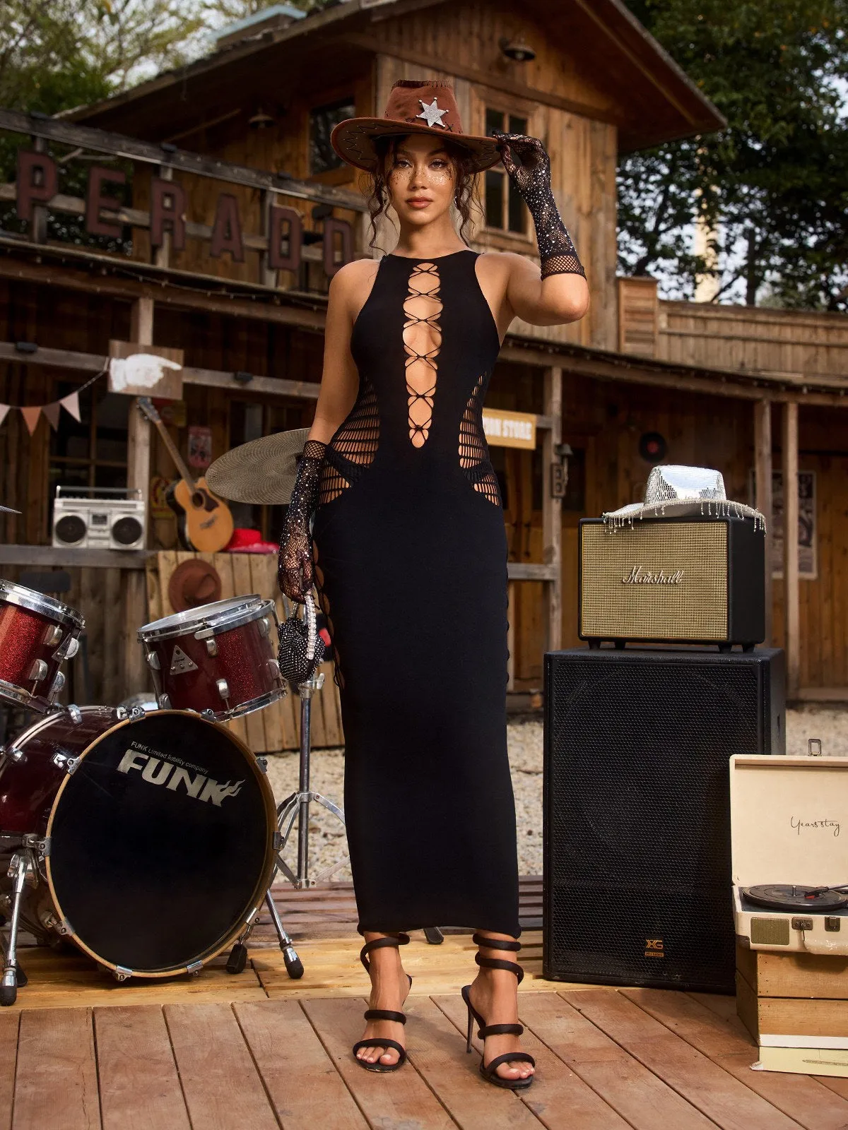 Chrystal Sleeveless Cutout Maxi Dress sold by Mew Mews product image thumbnail 4