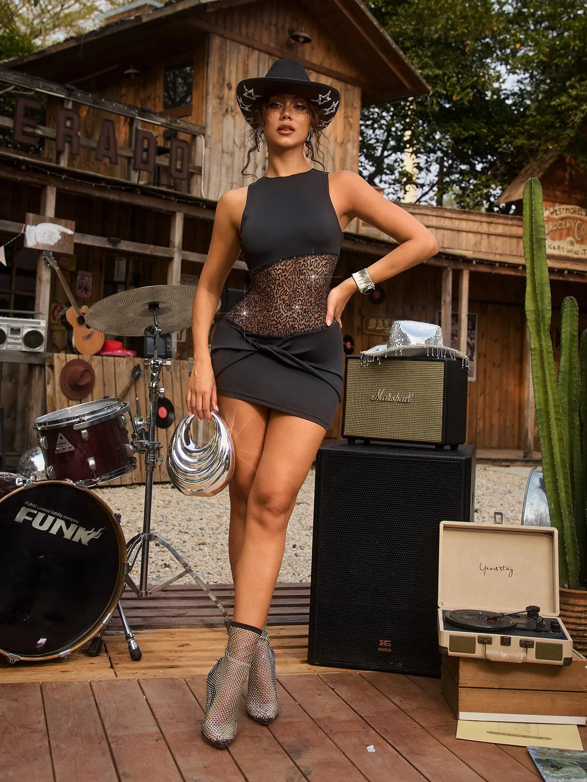 Sylvex Sleeveless Twisted Sequin Mini Dress sold by Mew Mews product image thumbnail 4