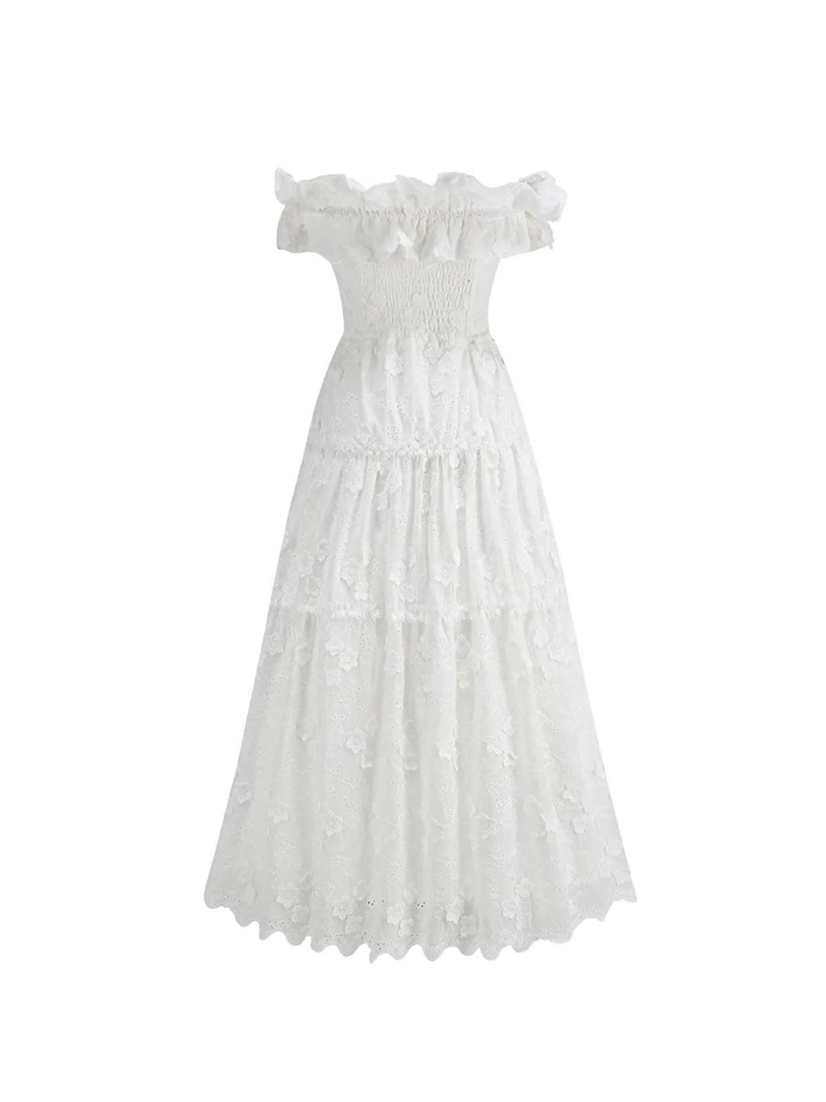 Lareth Off Shoulder Floral Split Midi Dress sold by Mew Mews product image thumbnail 5