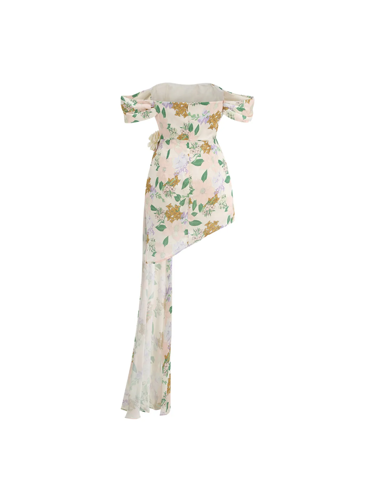 Dareth Off Shoulder Floral Draped Mini Dress sold by Mew Mews product image thumbnail 5