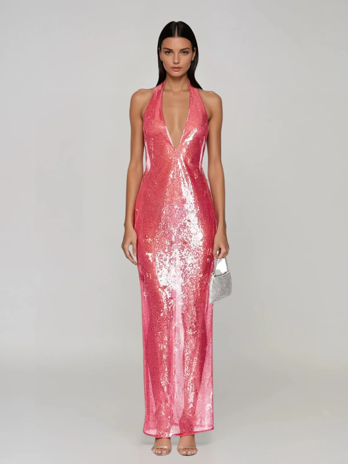Avenor Plunge Neck Sequin Maxi Dress sold by Mew Mews