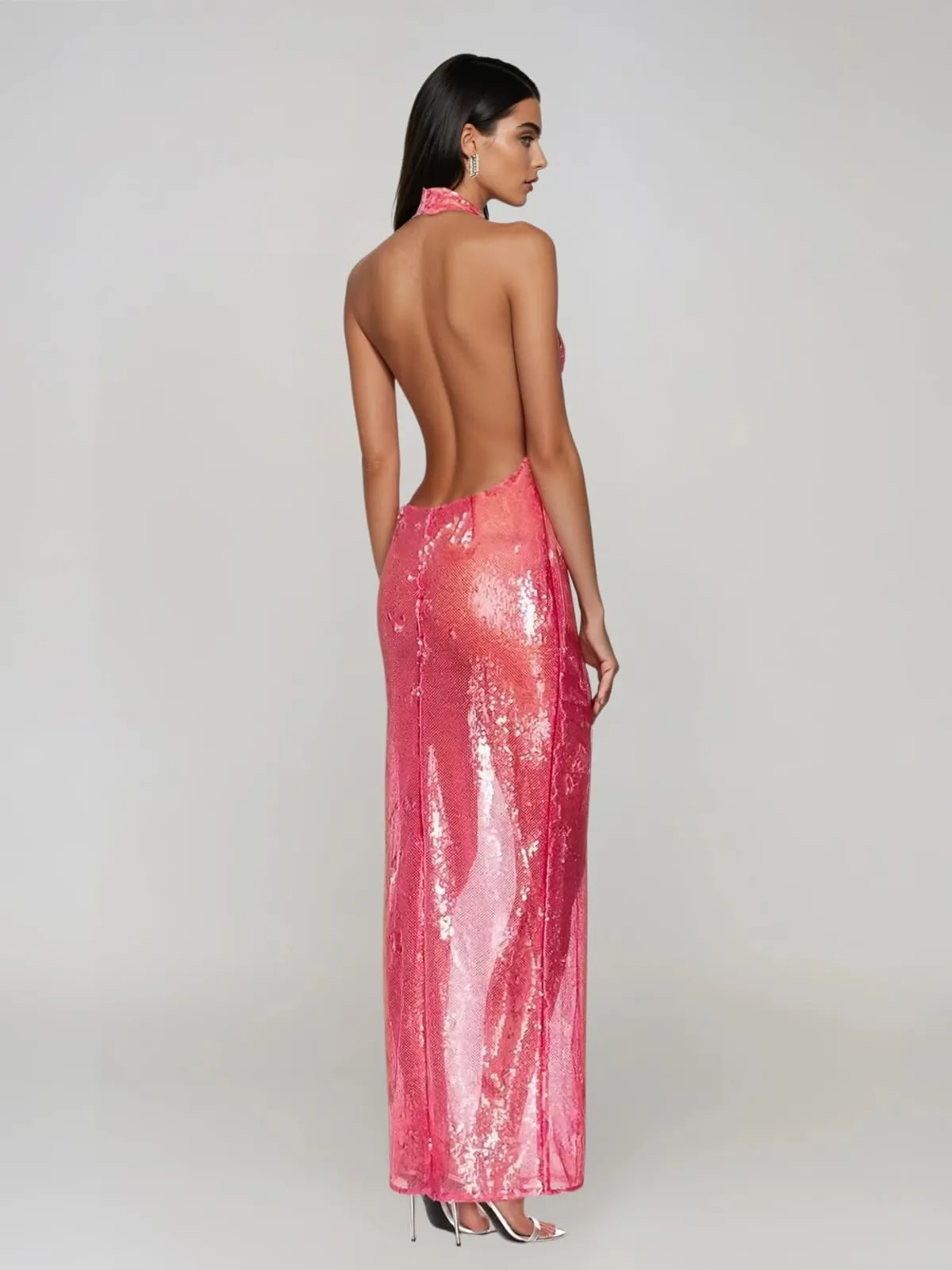 Avenor Plunge Neck Sequin Maxi Dress sold by Mew Mews product image thumbnail 3
