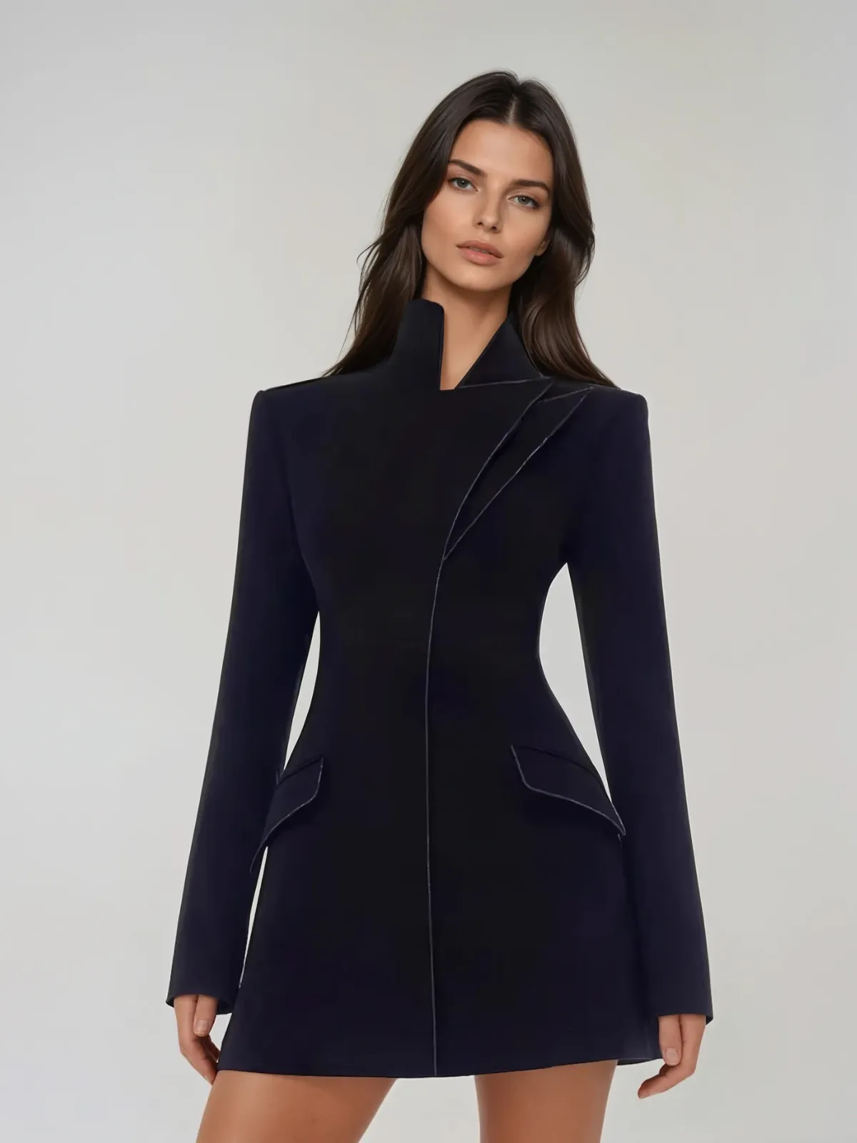 Sorune High Neck Blazer Mini Dress sold by Mew Mews product image thumbnail 3