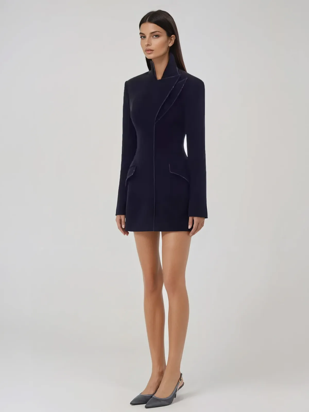 Sorune High Neck Blazer Mini Dress sold by Mew Mews product image thumbnail 4