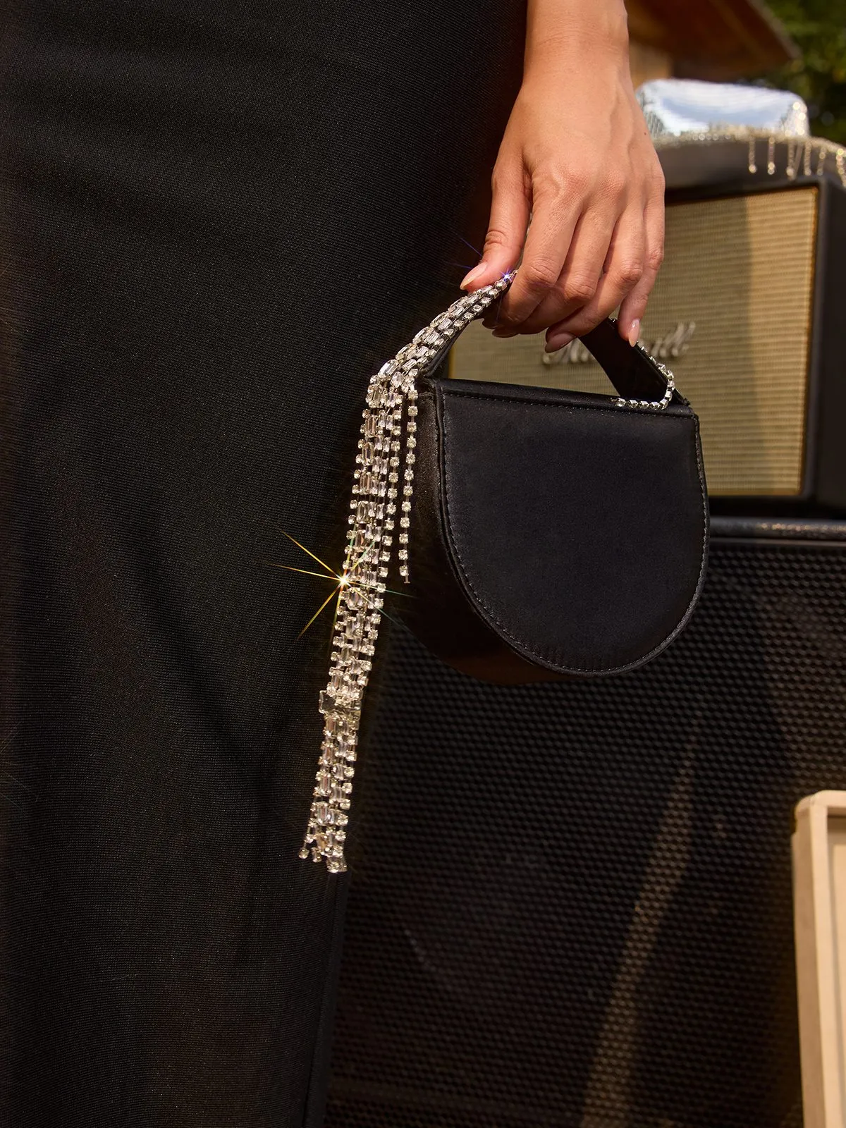 Yelmar Rhinestone Fringe Bag sold by Mew Mews product image thumbnail 5