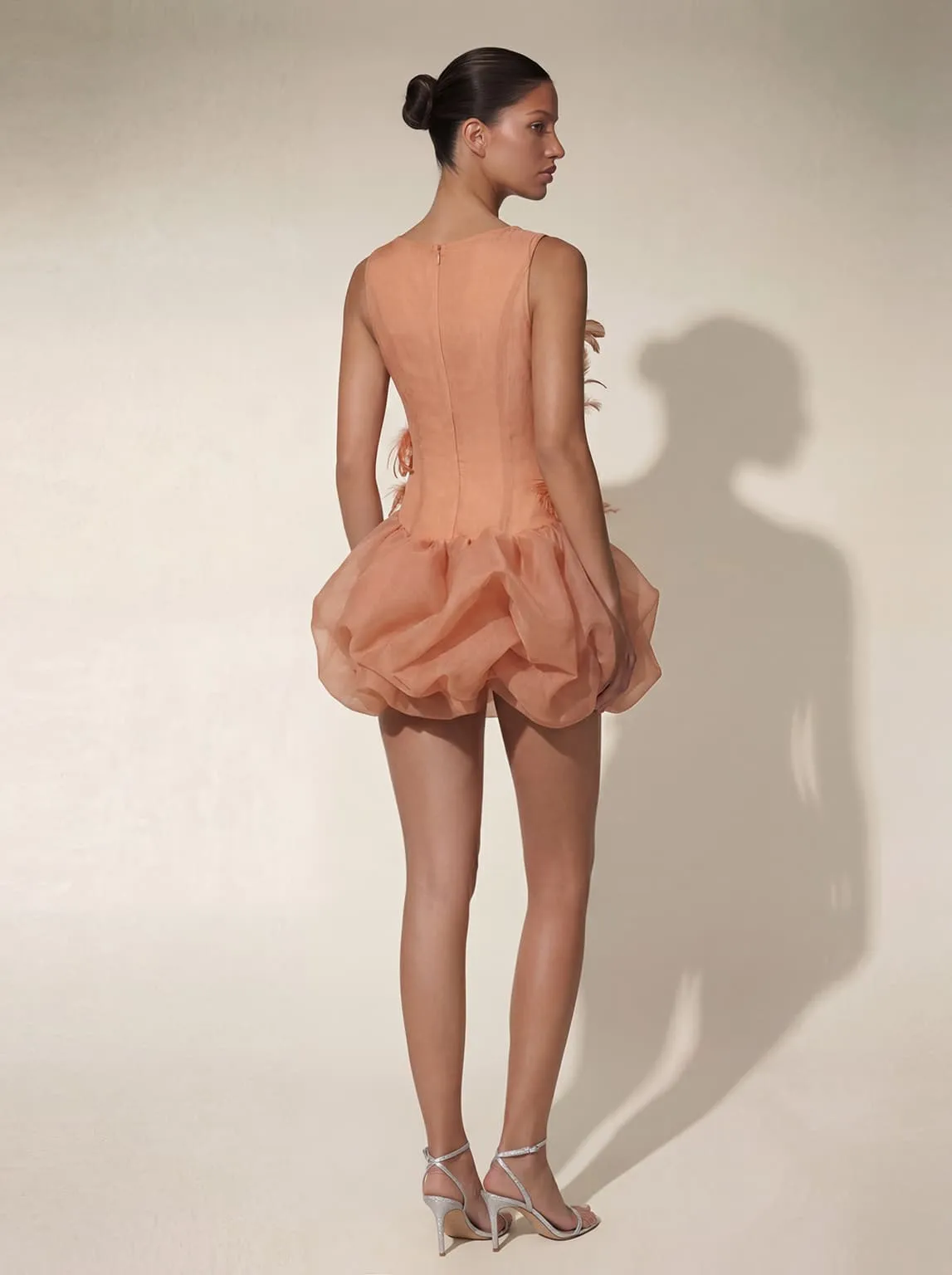 Delvor Sleeveless Feather Rhinestone Mini Dress sold by Mew Mews product image thumbnail 3