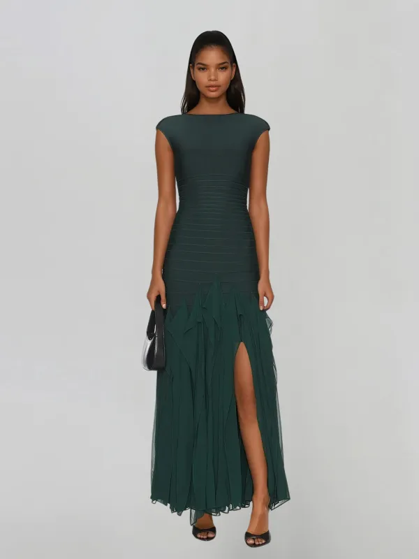 Gorune Sleeveless Ruffle Bandage Maxi Dress made by Mew Mews