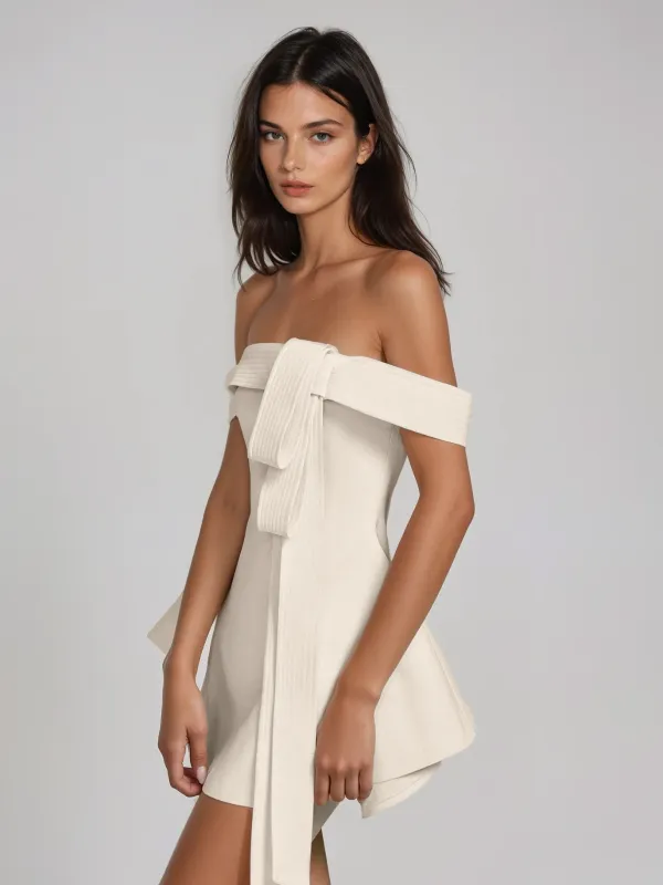 Glevar Off Shoulder Mini Dress made by Mew Mews
