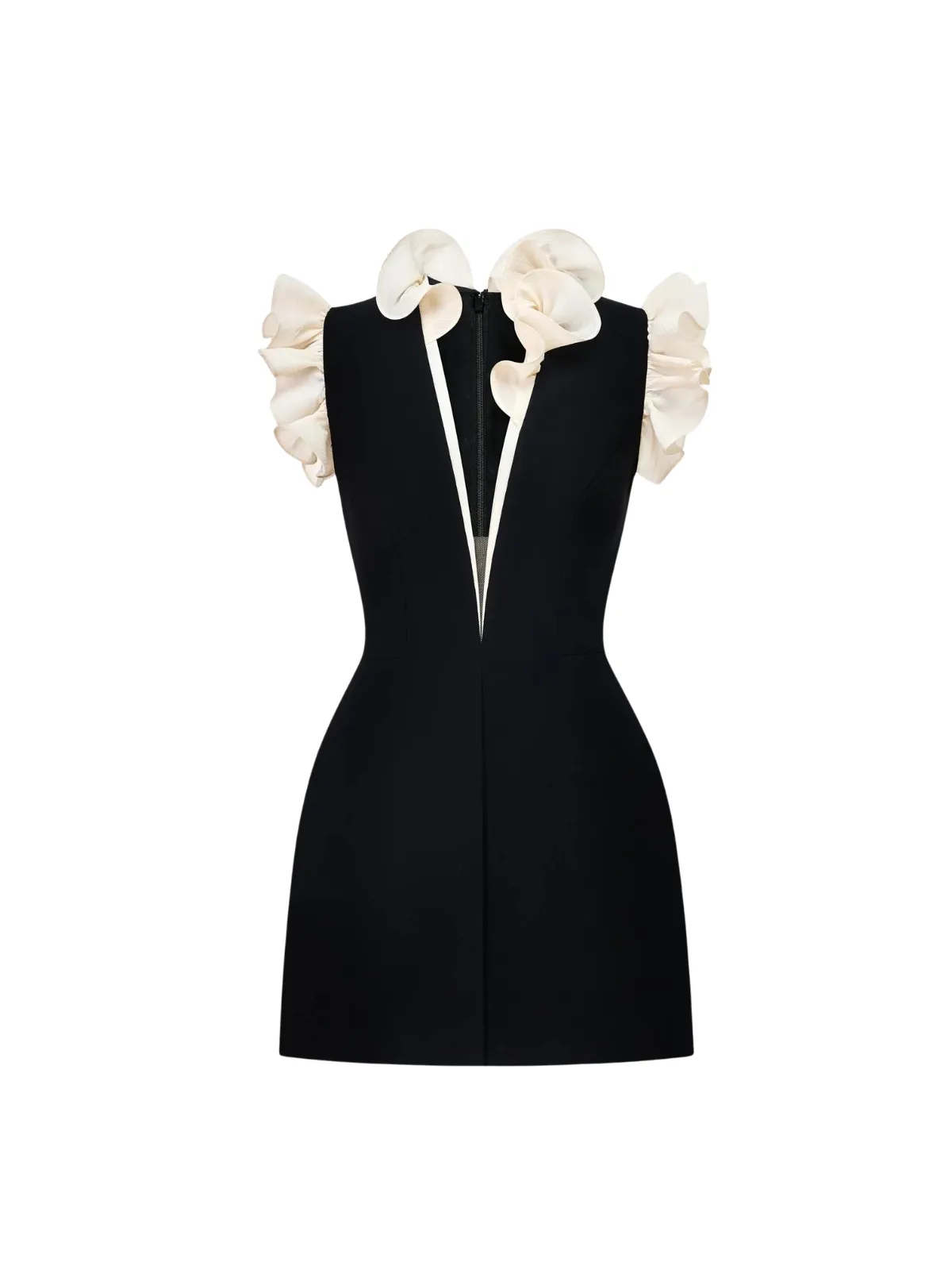 Dravik V Neck Ruffle Mini Dress sold by Mew Mews product image thumbnail 4