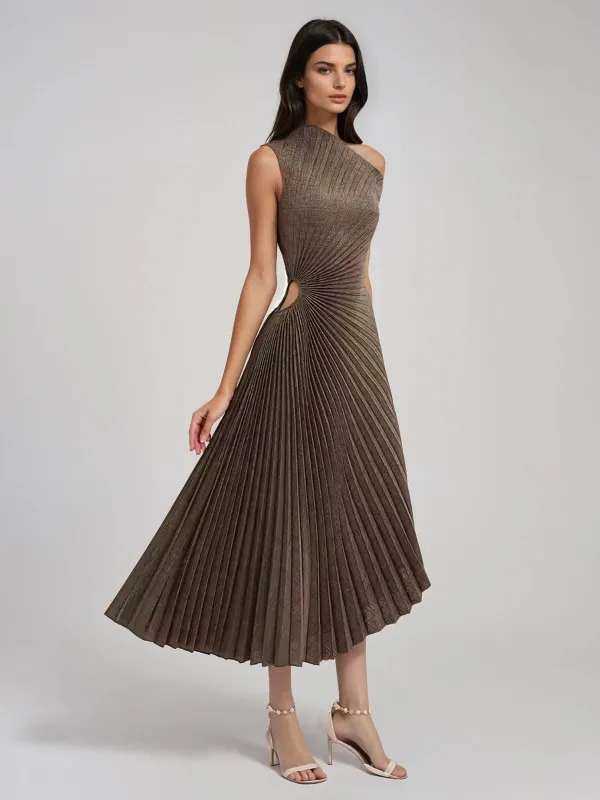 Priven Sleeveless Cutout Pleated Midi Dress made by Mew Mews