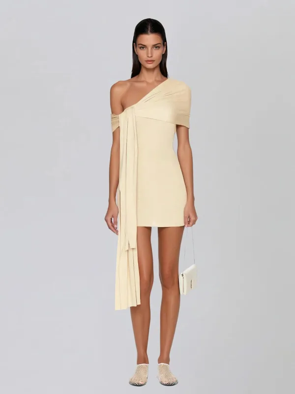 Dovren One Shoulder Mini Dress made by Mew Mews