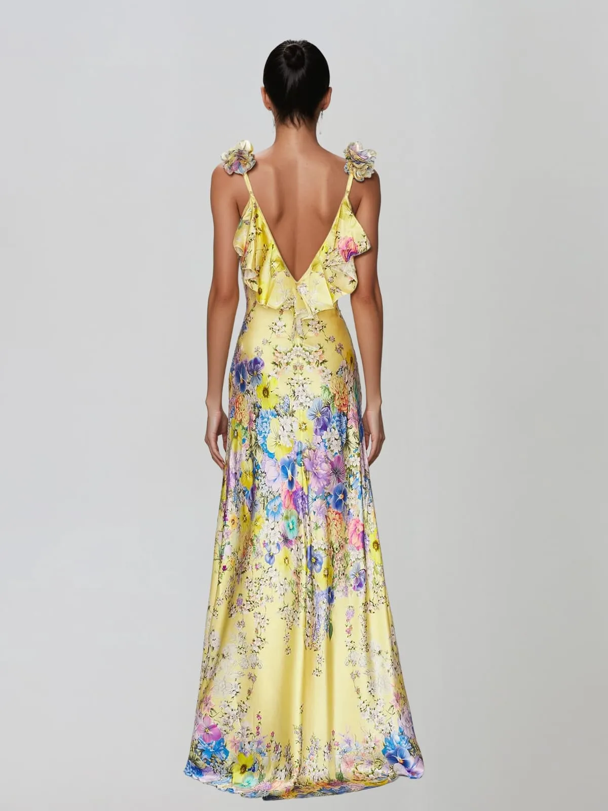 Goril V Neck Flower Maxi Dress sold by Mew Mews product image thumbnail 3