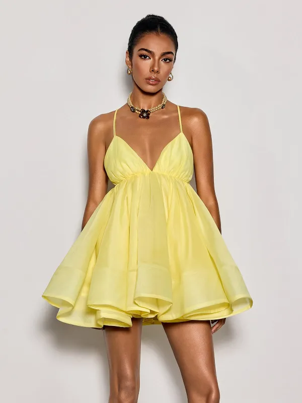 Custodia Spaghetti Flare Mini Dress made by Mew Mews