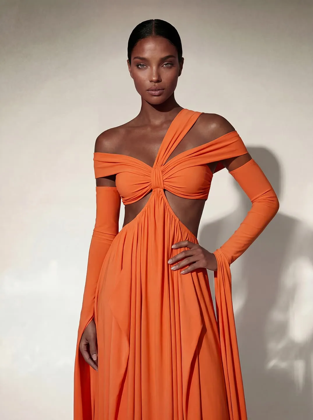 Cythan Ruched Cutout Maxi Dress sold by Mew Mews product image thumbnail 2