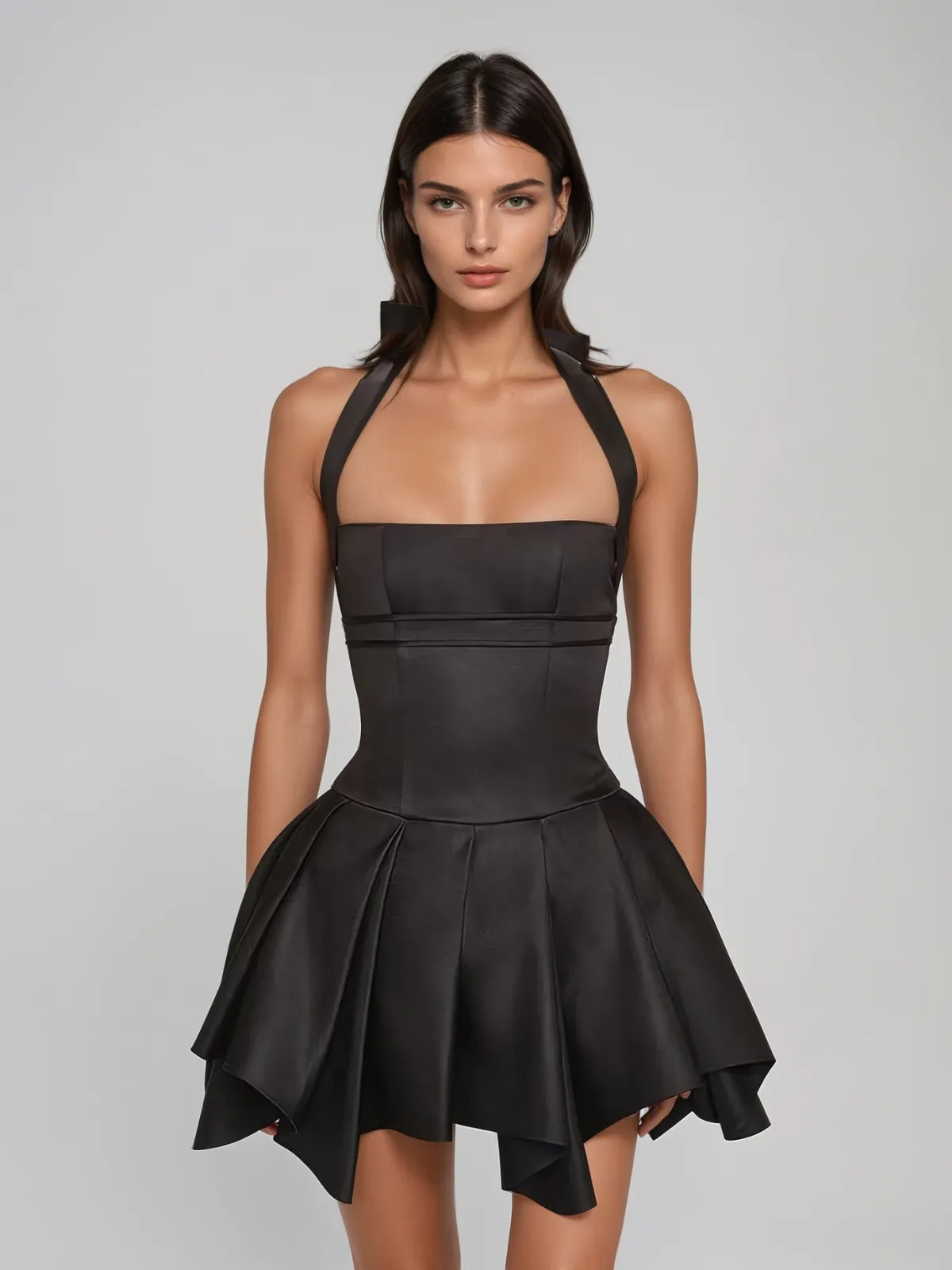 Quenra Halterneck Lace Up Mini Dress sold by Mew Mews