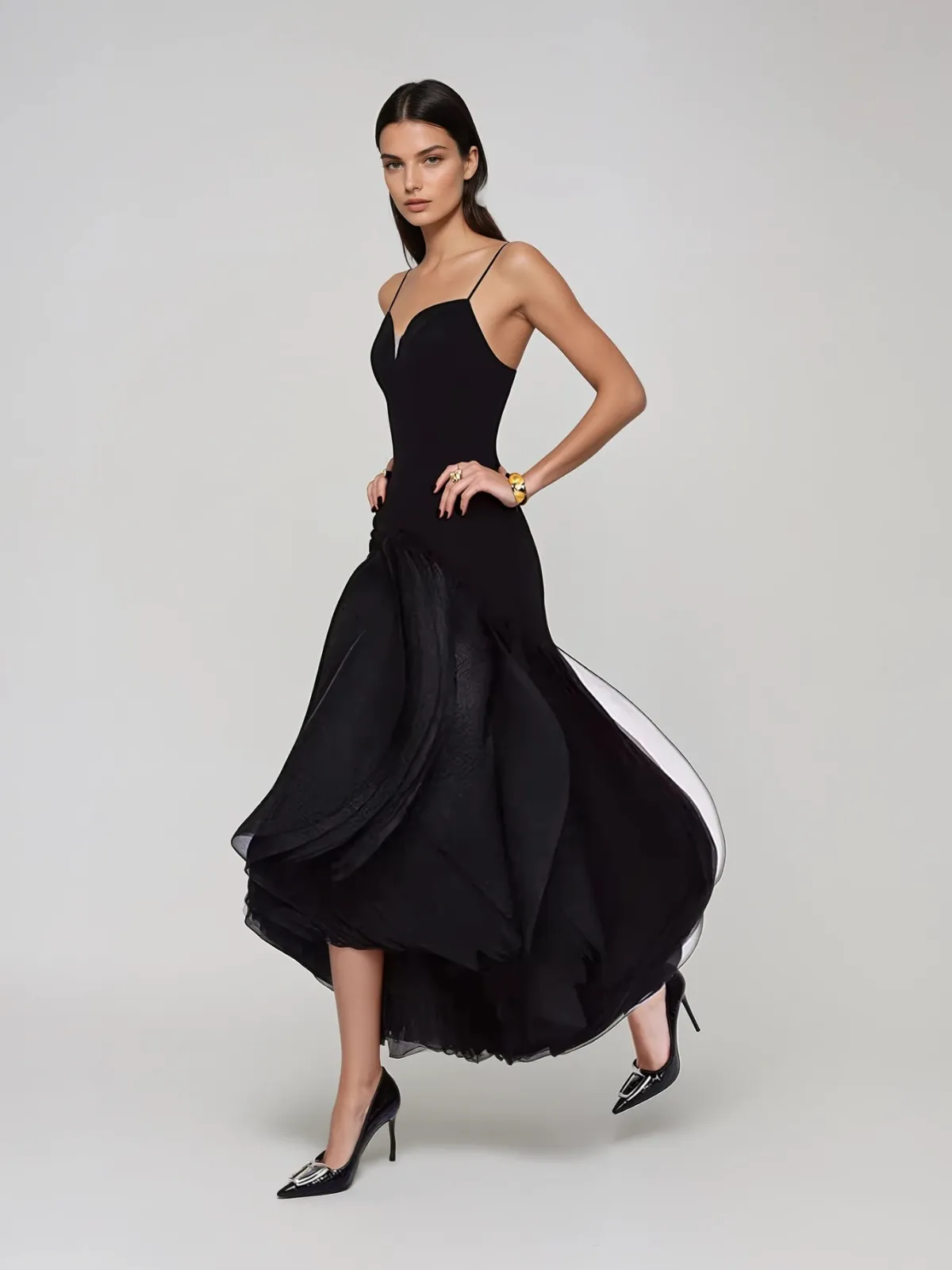 Mordai Spaghetti Petal Maxi Dress sold by Mew Mews product image thumbnail 2