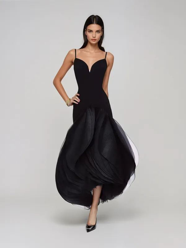 Mordai Spaghetti Petal Maxi Dress made by Mew Mews