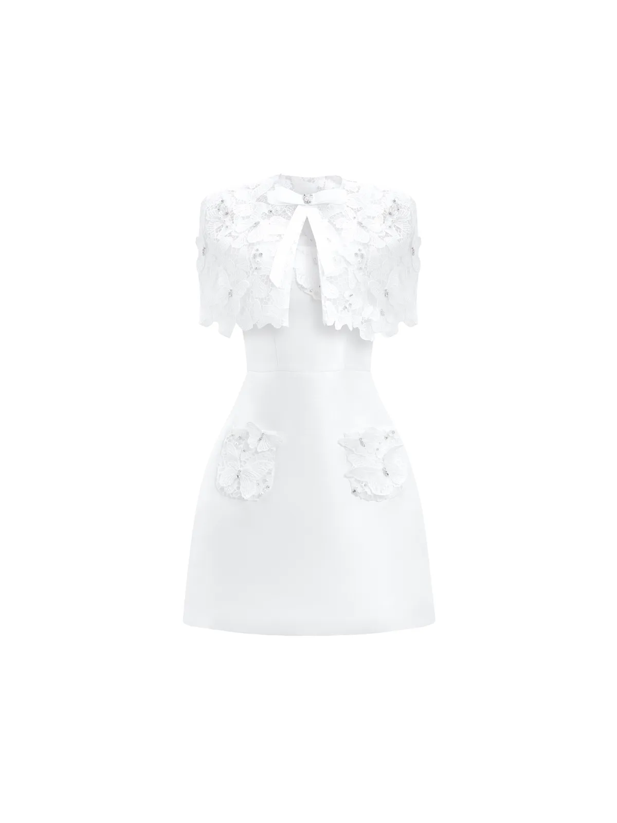 Lusev Cape Lace Butterfly Mini Dress sold by Mew Mews product image thumbnail 4
