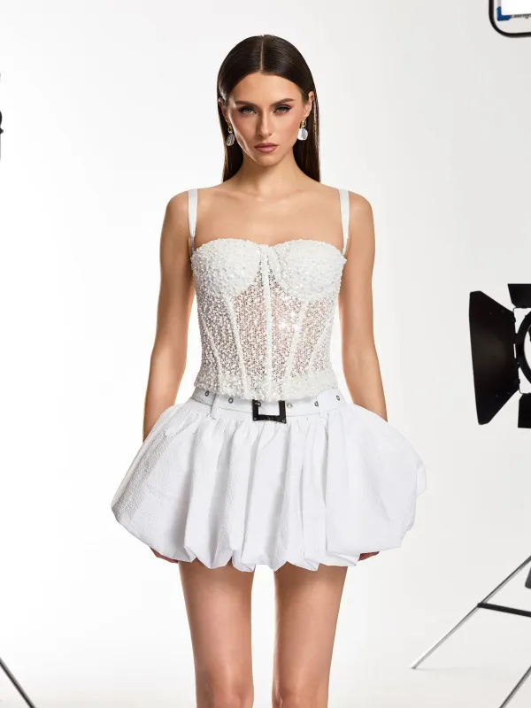 Tavro Corset Sequin Top made by Mew Mews