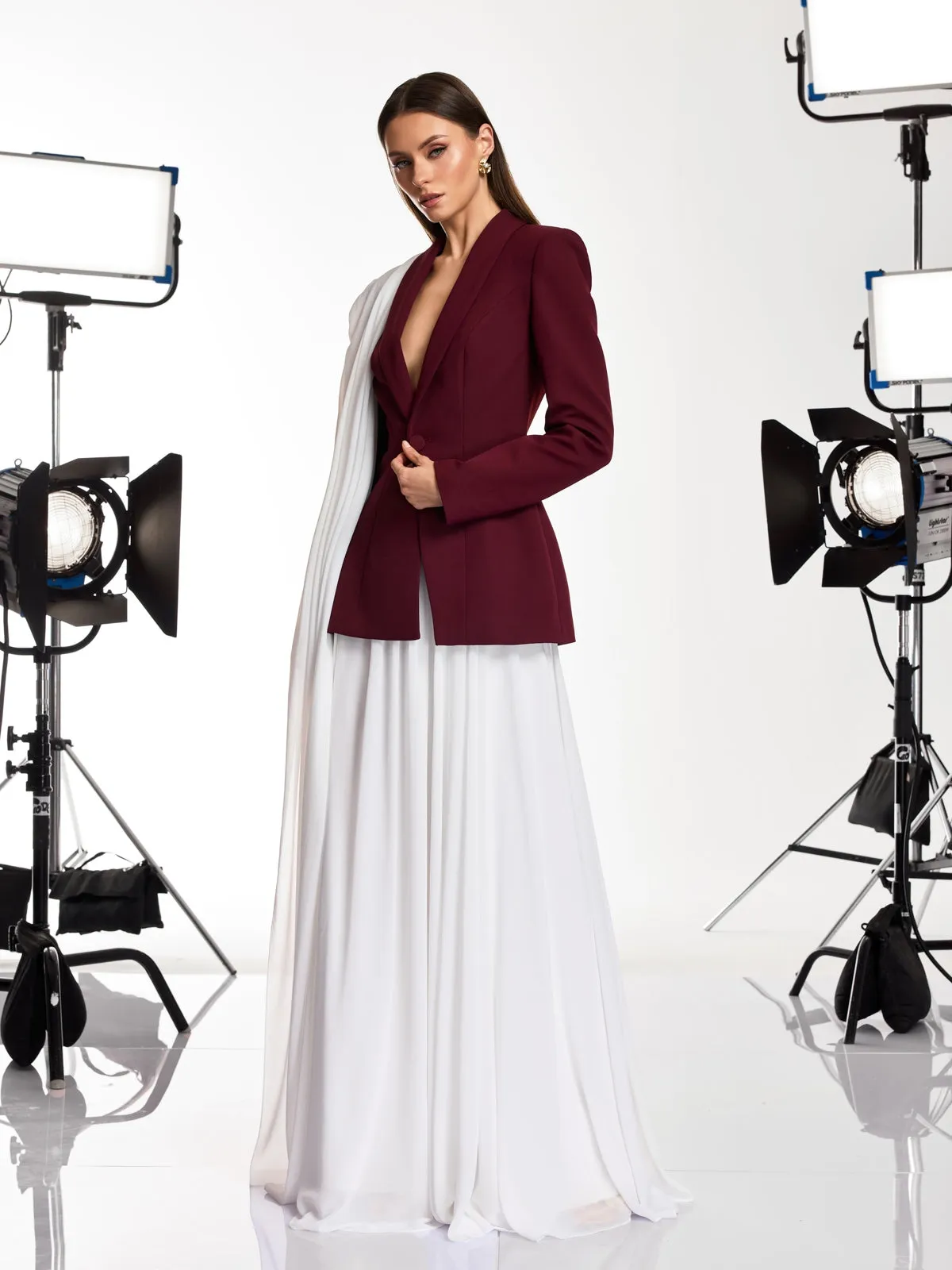 Qavelyn Draped Pleated Maxi Dress sold by Mew Mews product image thumbnail 2