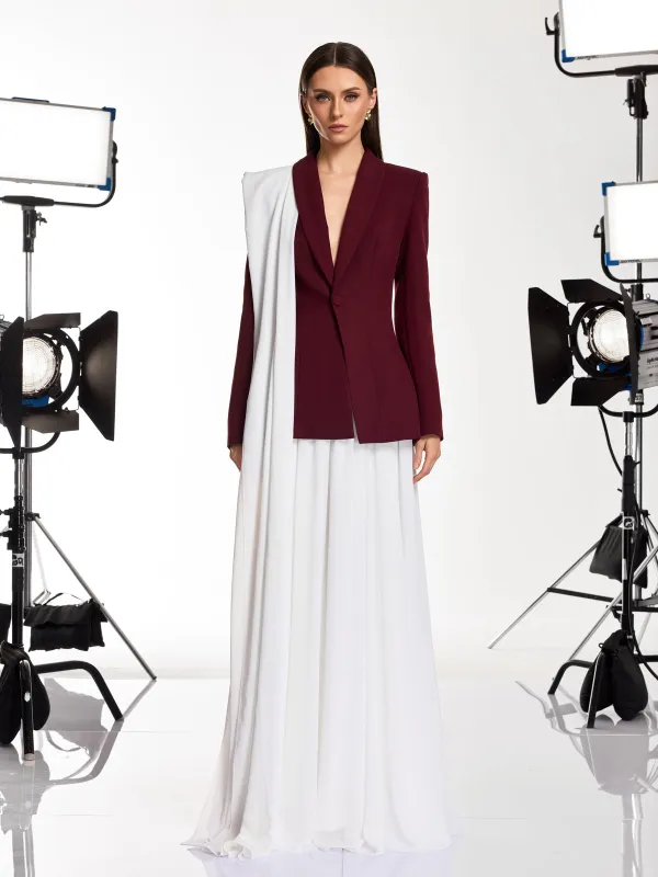 Qavelyn Draped Pleated Maxi Dress made by Mew Mews