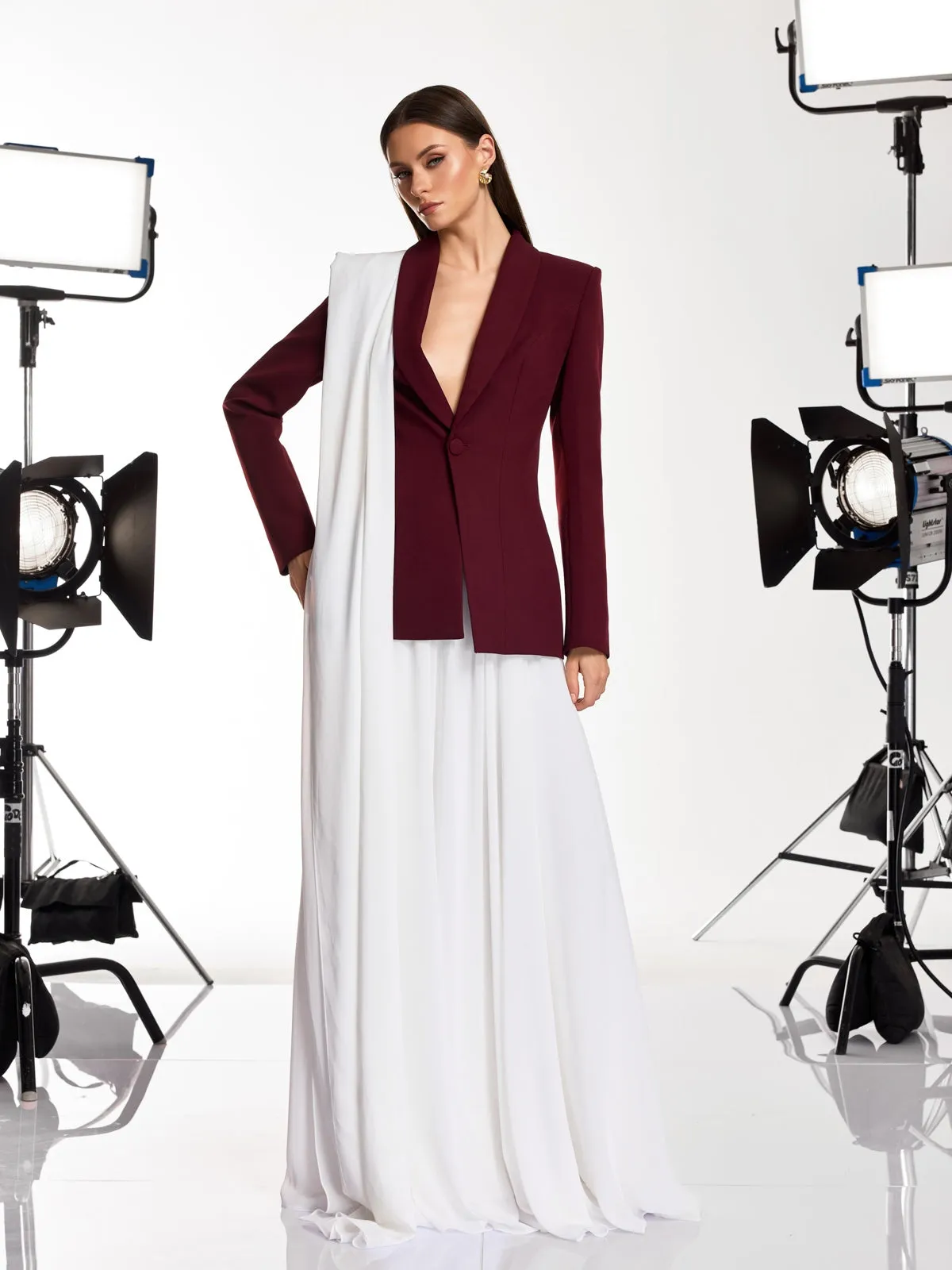 Qavelyn Draped Pleated Maxi Dress sold by Mew Mews product image thumbnail 4