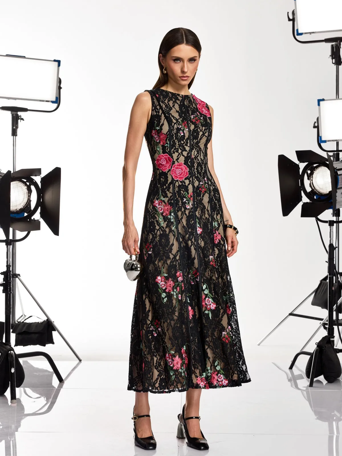 Kexvila Lace Floral Sequin Maxi Dress sold by Mew Mews product image thumbnail 2