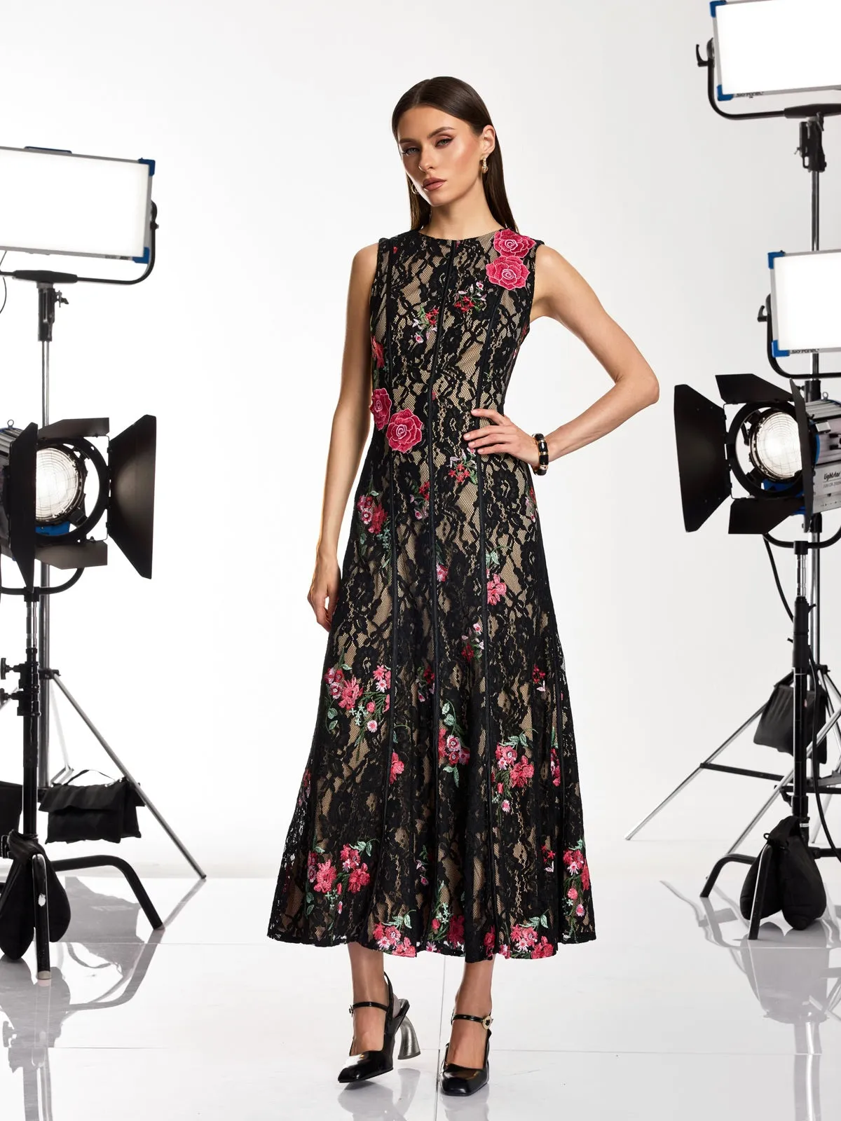 Kexvila Lace Floral Sequin Maxi Dress sold by Mew Mews product image thumbnail 4