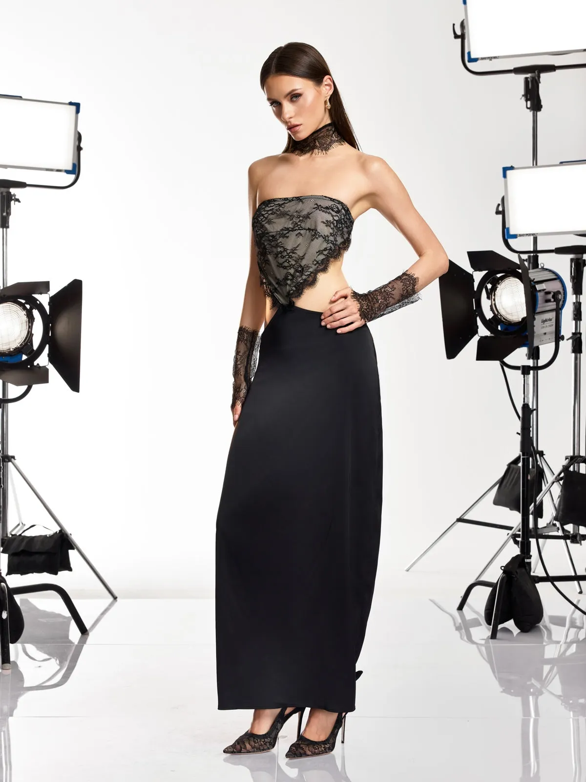Mirevo Strapless Lace Maxi Dress sold by Mew Mews product image thumbnail 2