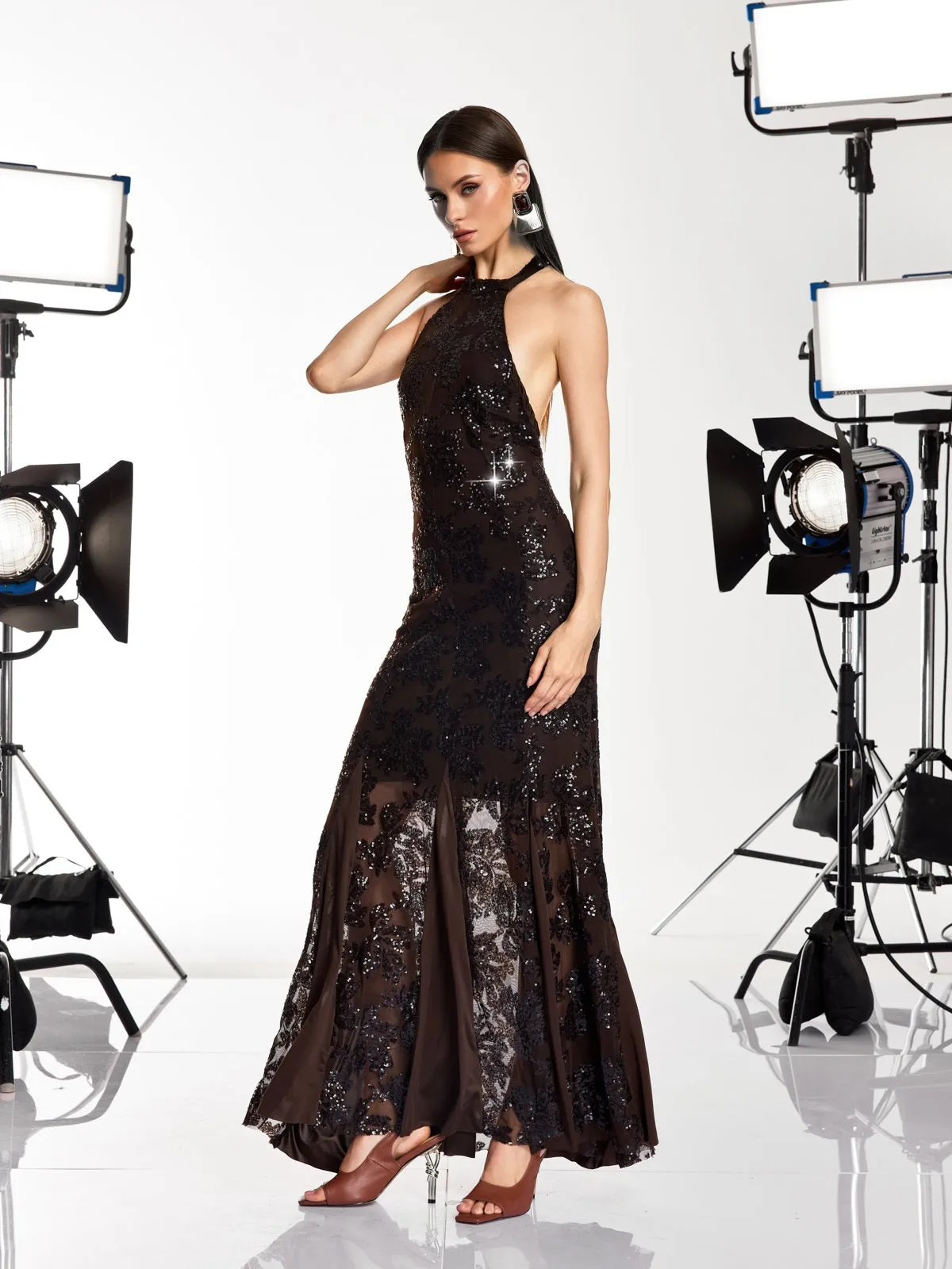 Koreth Halterneck Sequin Maxi Dress sold by Mew Mews product image thumbnail 2