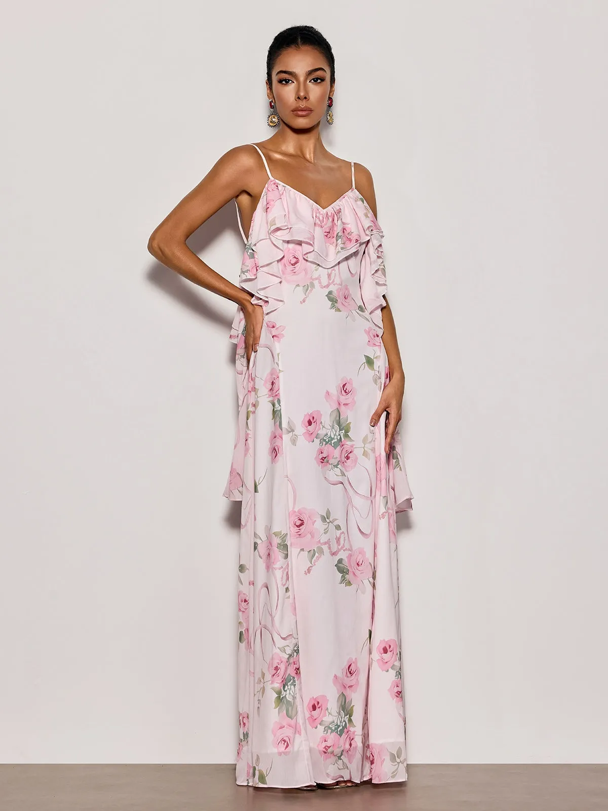 Nostel Spaghetti Floral Maxi Dress sold by Mew Mews product image thumbnail 5