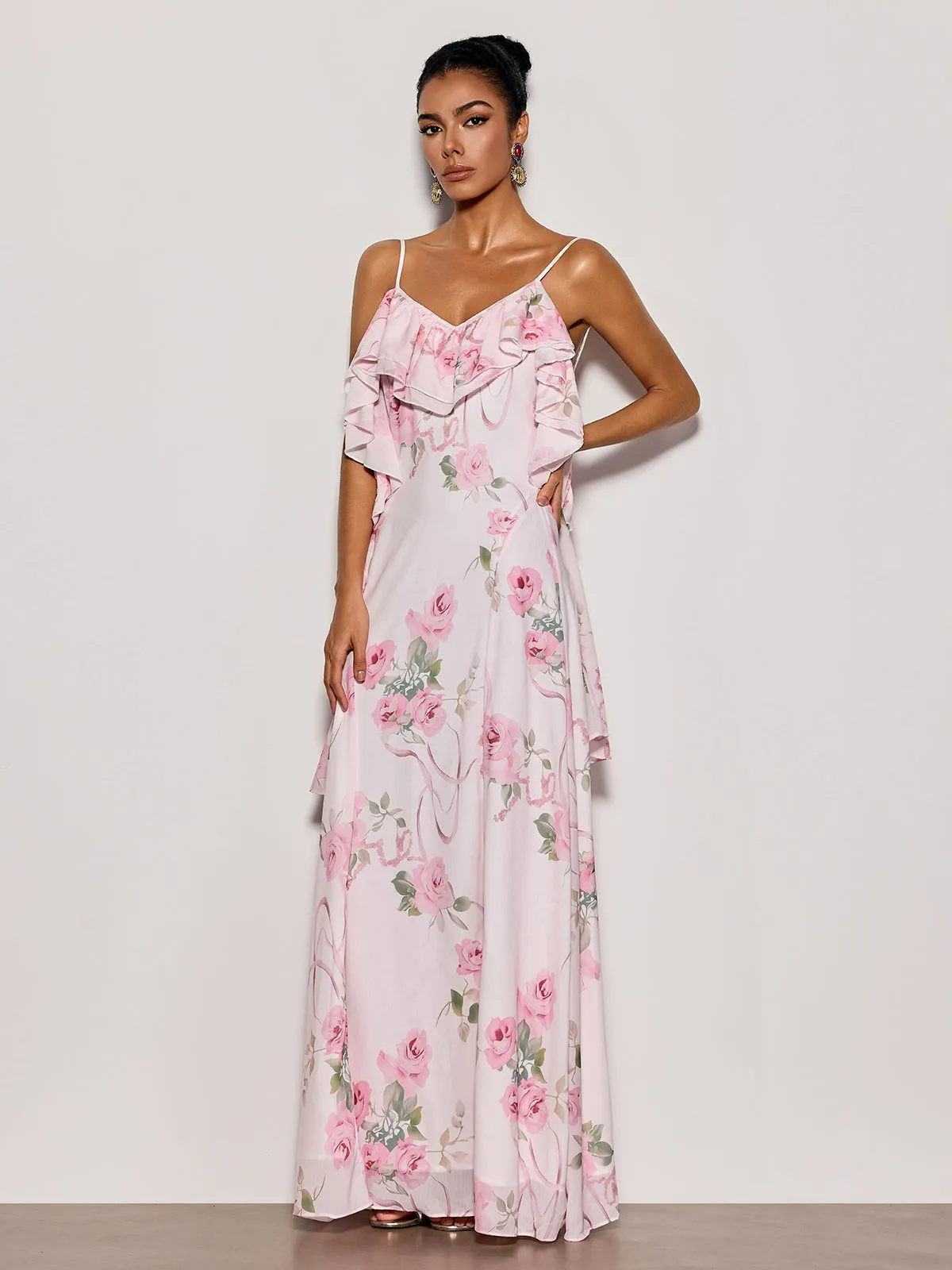 Nostel Spaghetti Floral Maxi Dress sold by Mew Mews product image thumbnail 2