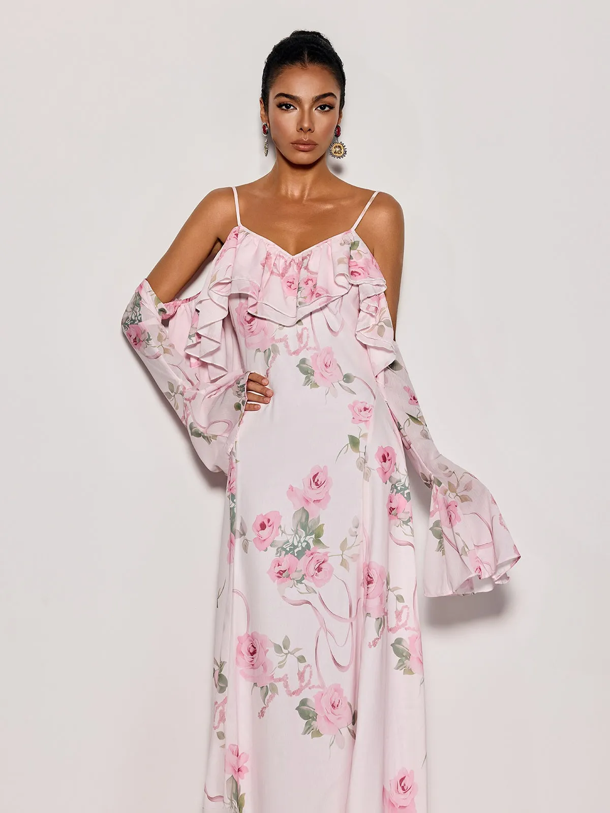 Nostel Spaghetti Floral Maxi Dress sold by Mew Mews product image thumbnail 3