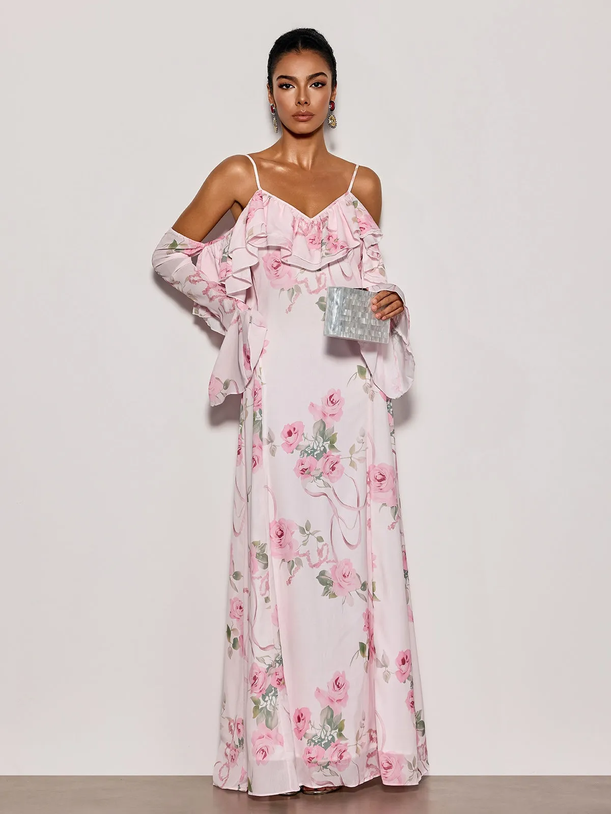 Nostel Spaghetti Floral Maxi Dress sold by Mew Mews product image thumbnail 4