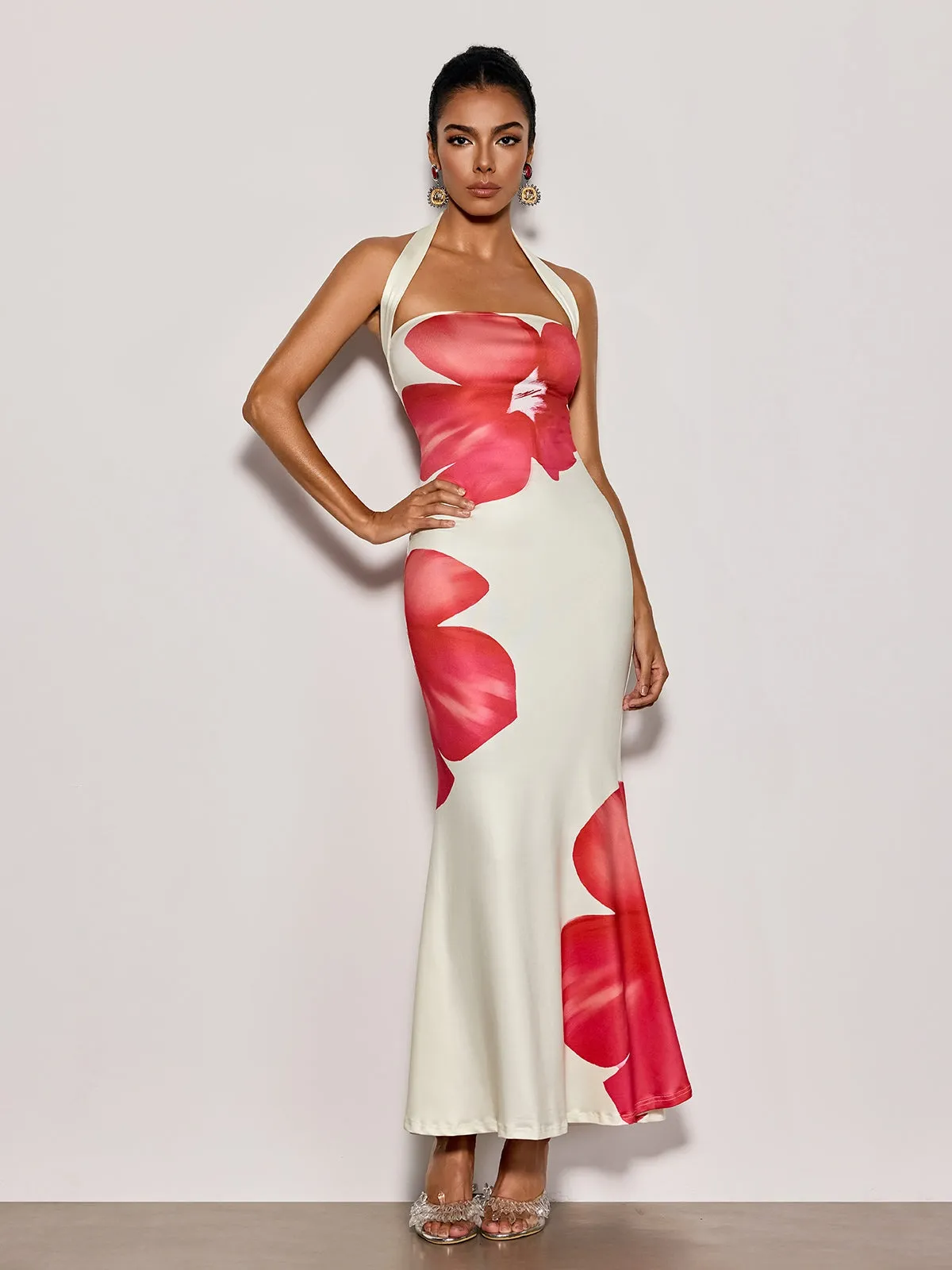Esmor Halterneck Floral Maxi Dress sold by Mew Mews