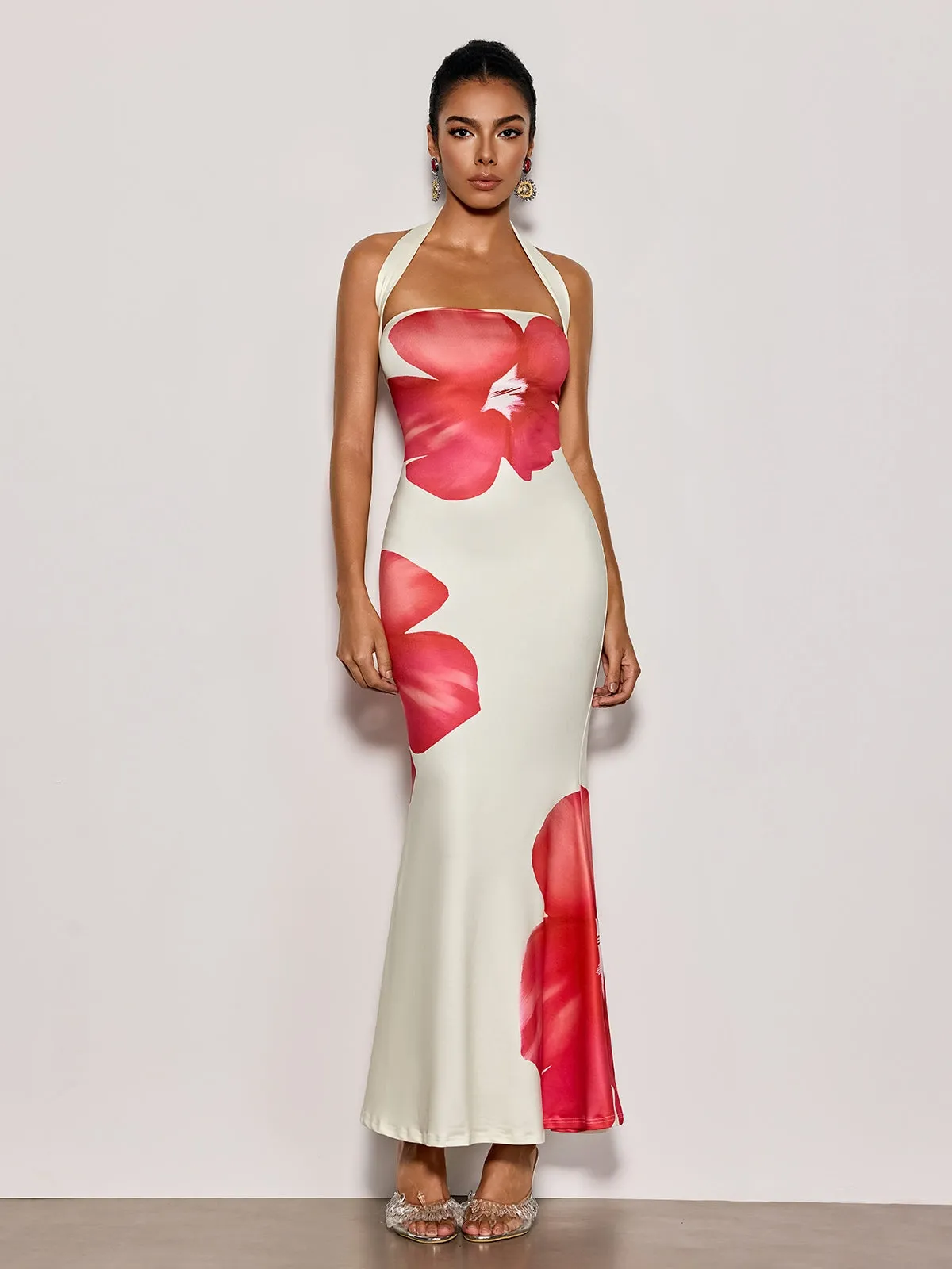 Esmor Halterneck Floral Maxi Dress sold by Mew Mews product image thumbnail 4