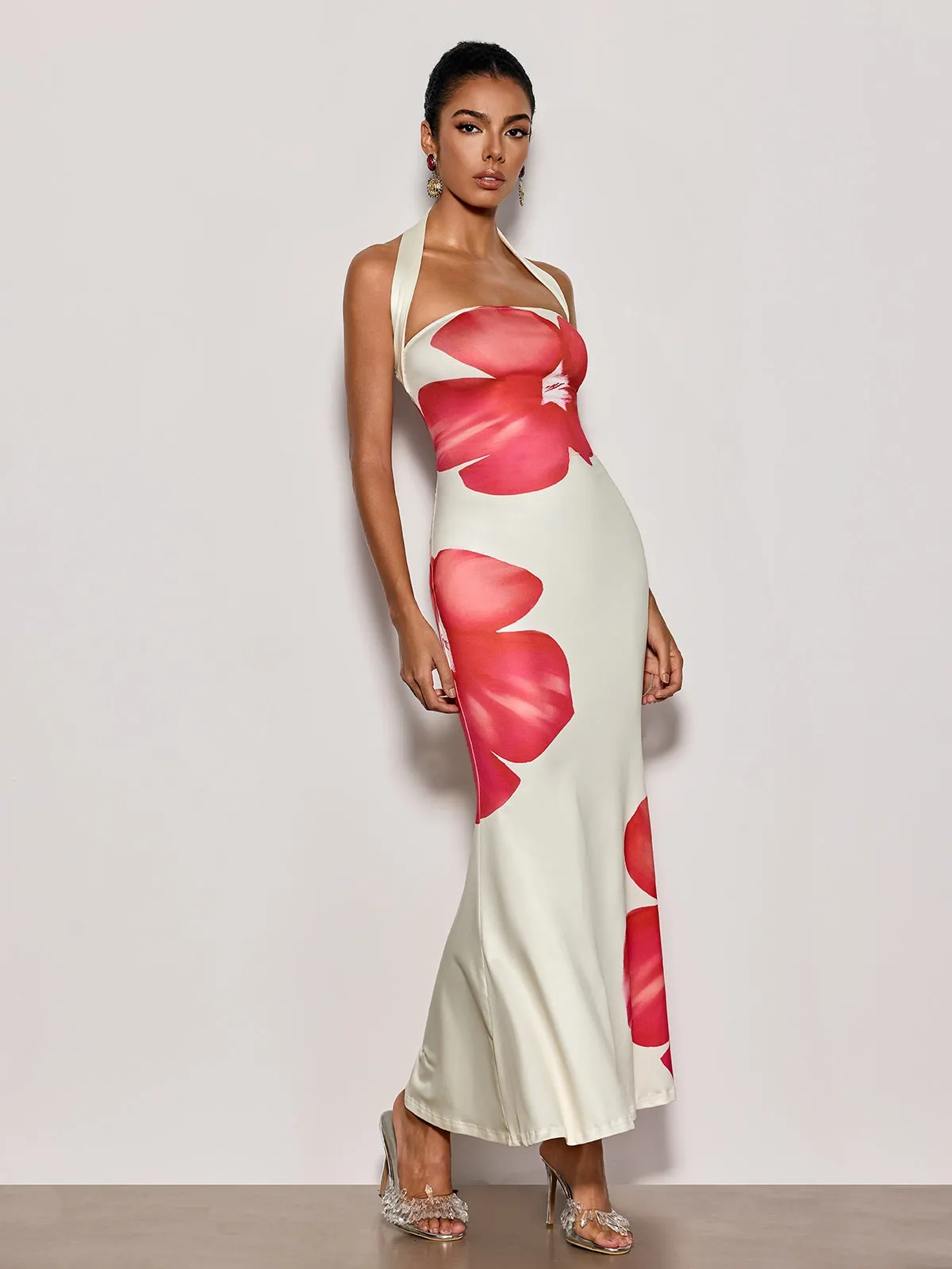 Esmor Halterneck Floral Maxi Dress sold by Mew Mews product image thumbnail 2