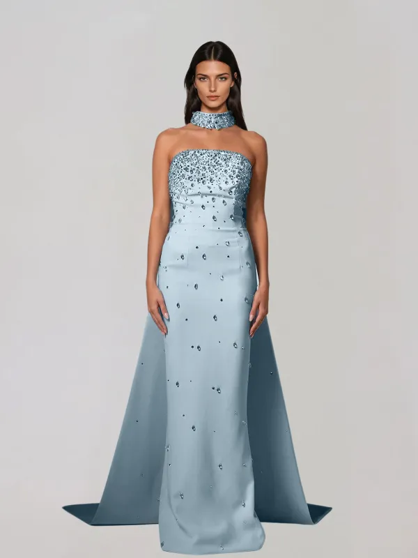 Gireth Draped Crystal Maxi Dress made by Mew Mews