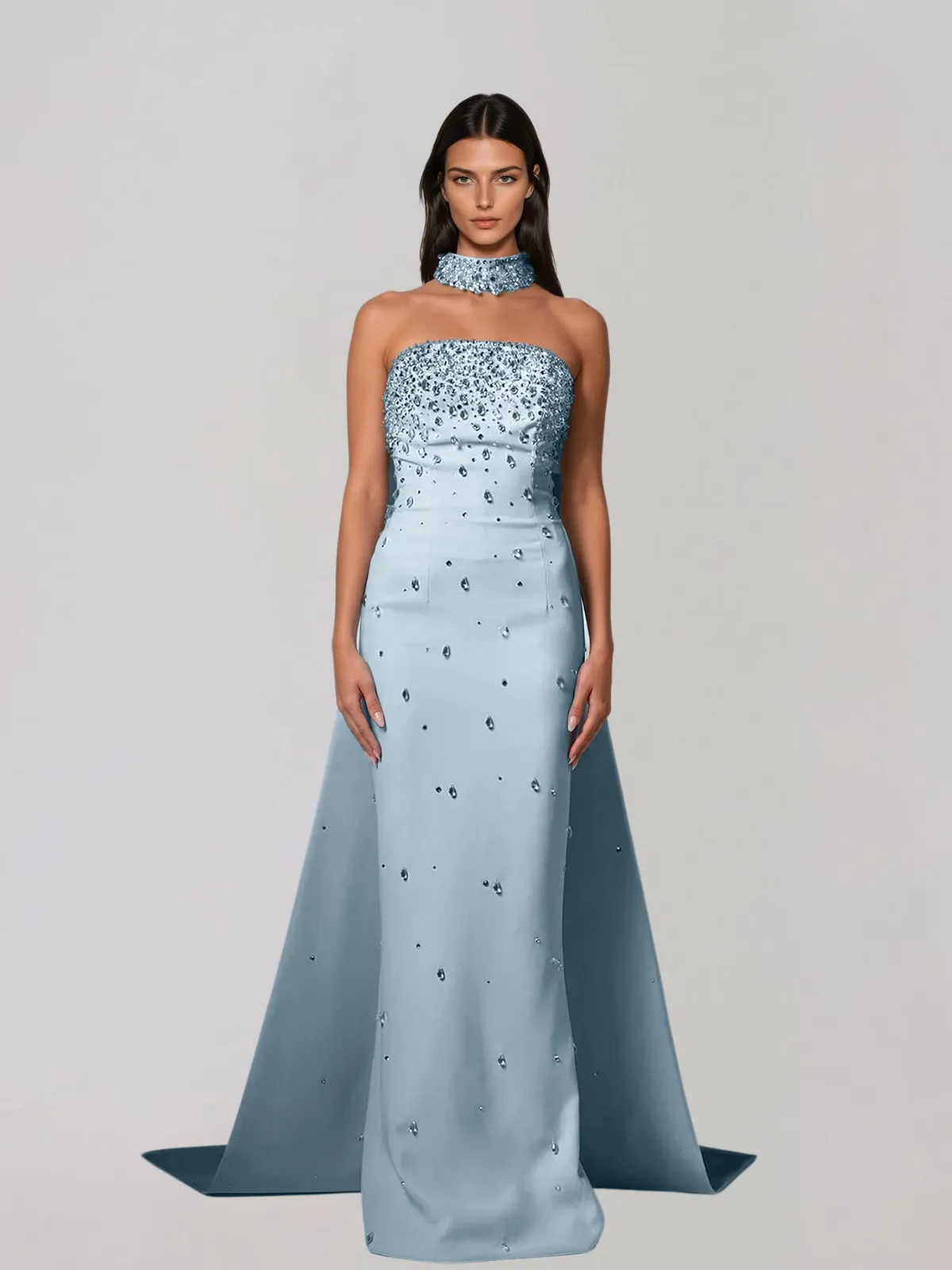 Gireth Draped Crystal Maxi Dress sold by Mew Mews