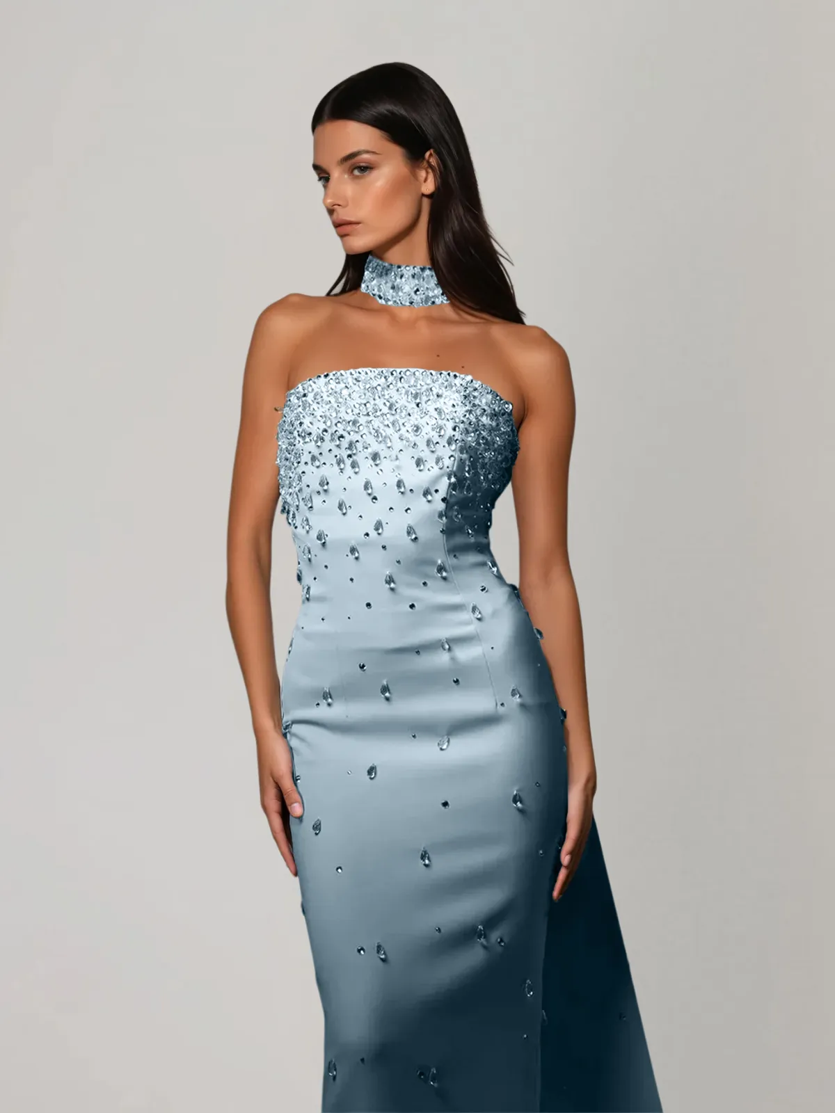 Gireth Draped Crystal Maxi Dress sold by Mew Mews product image thumbnail 2