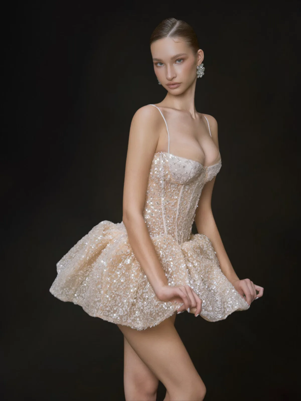 Corten Spaghetti Sequin Mini Dress sold by Mew Mews product image thumbnail 3