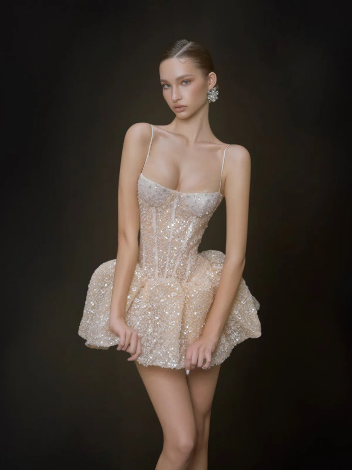 Corten Spaghetti Sequin Mini Dress sold by Mew Mews product image thumbnail 2