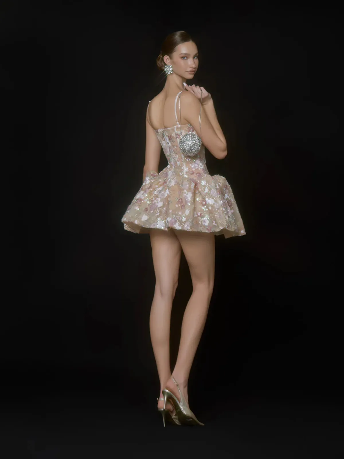 Corten Spaghetti Flower Sequin Mini Dress sold by Mew Mews product image thumbnail 3
